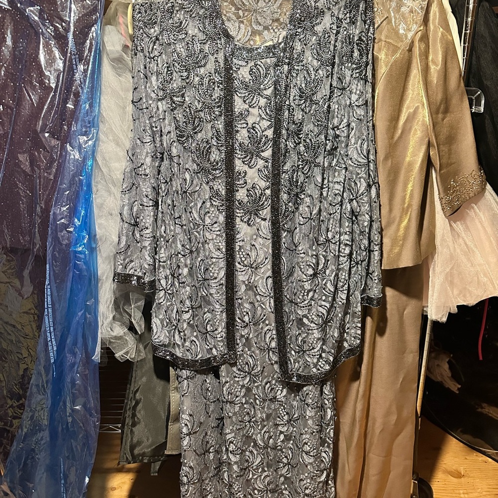 Beaded gown w / jacket